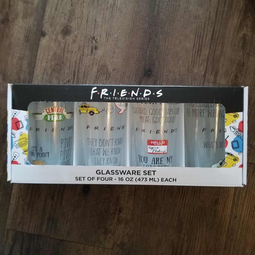 Friends 4 pack Glassware set (16 oz. Glasses)